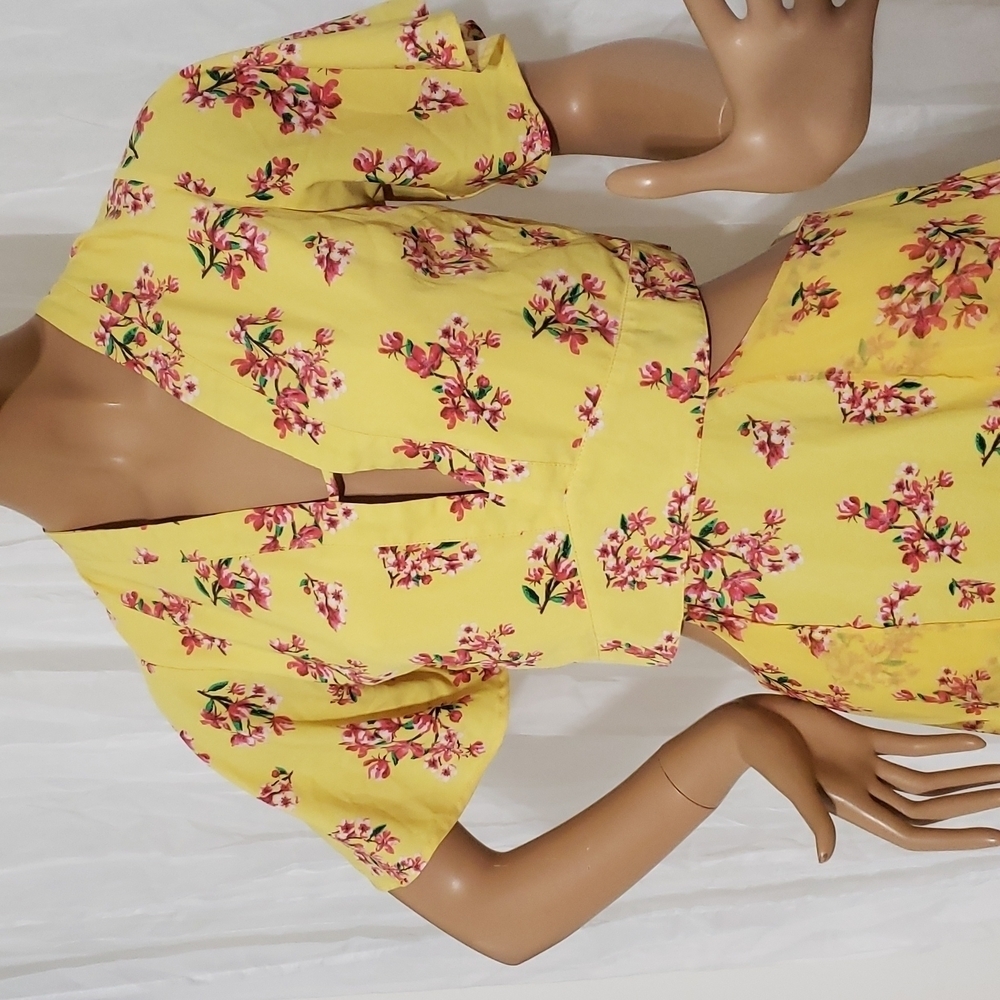 XOXO floral yellow High low maxi dress XL - Picture 4 of 16